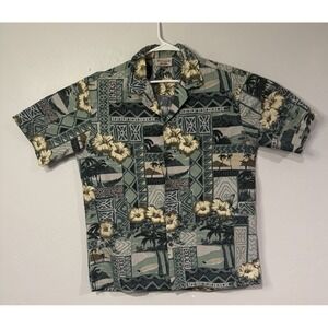 Vintage Pacific Legend Hawaiian Shirt Mens LG Tropical Floral Aloha Resort USA